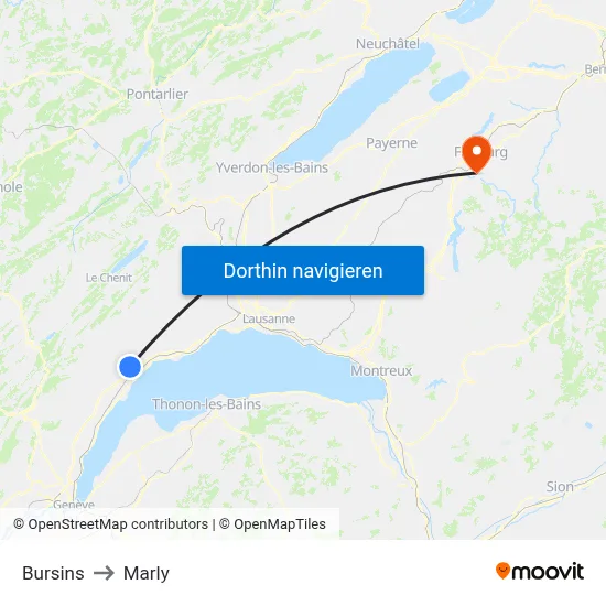 Bursins to Marly map