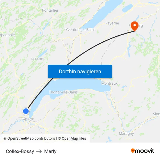 Collex-Bossy to Marly map