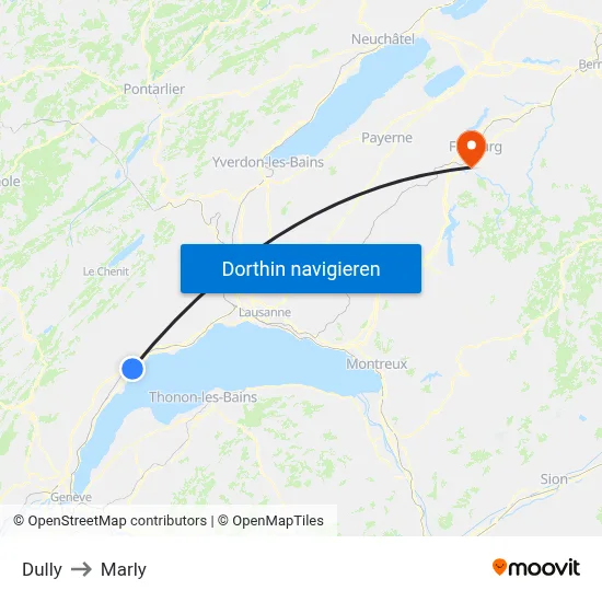 Dully to Marly map