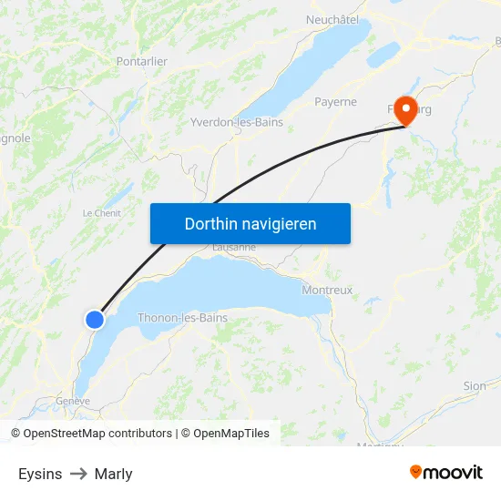 Eysins to Marly map