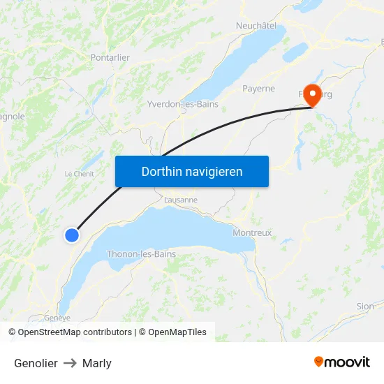 Genolier to Marly map