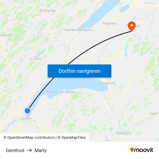Genthod to Marly map