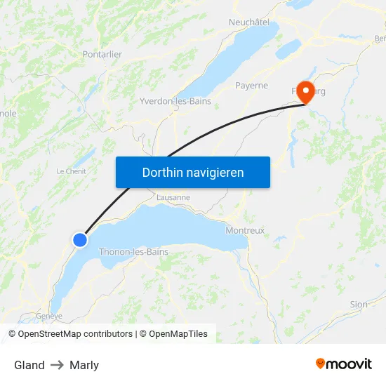 Gland to Marly map