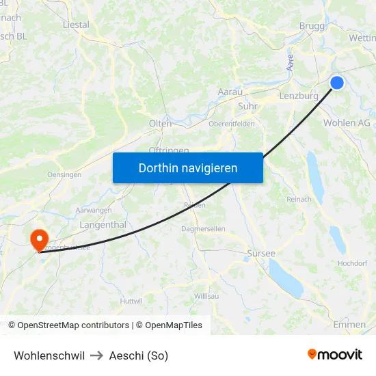 Wohlenschwil to Aeschi (So) map