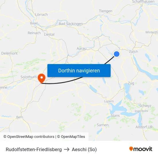 Rudolfstetten-Friedlisberg to Aeschi (So) map