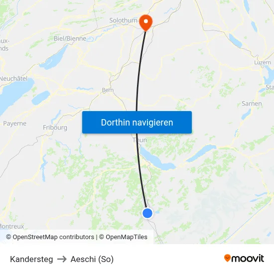 Kandersteg to Aeschi (So) map