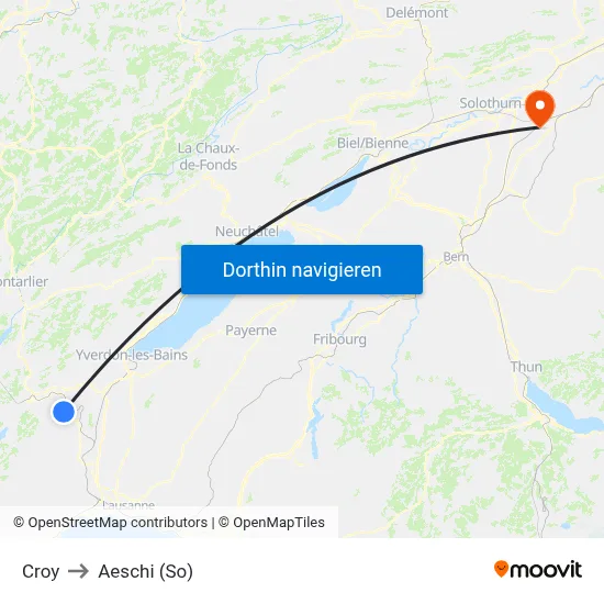 Croy to Aeschi (So) map