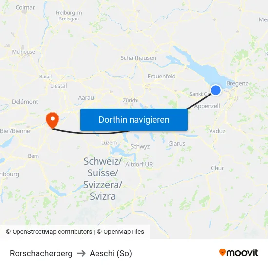 Rorschacherberg to Aeschi (So) map