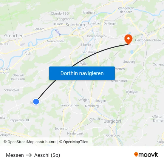 Messen to Aeschi (So) map