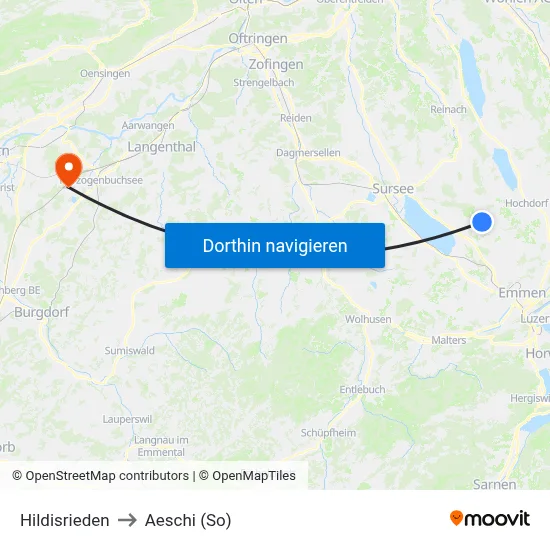 Hildisrieden to Aeschi (So) map