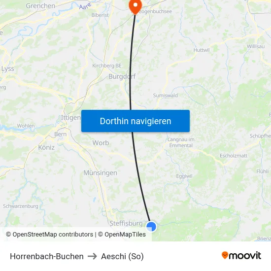 Horrenbach-Buchen to Aeschi (So) map