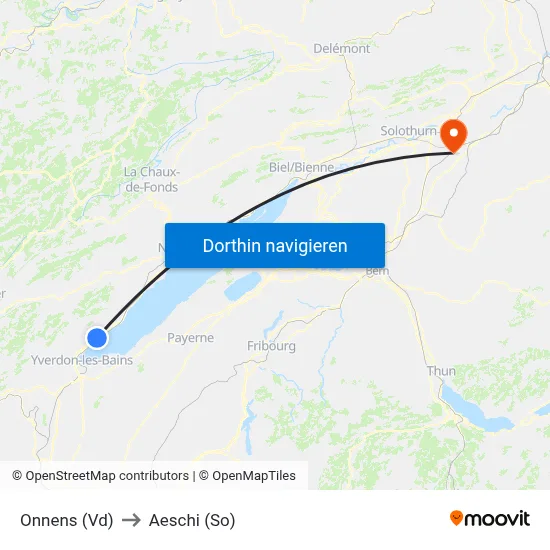 Onnens (Vd) to Aeschi (So) map