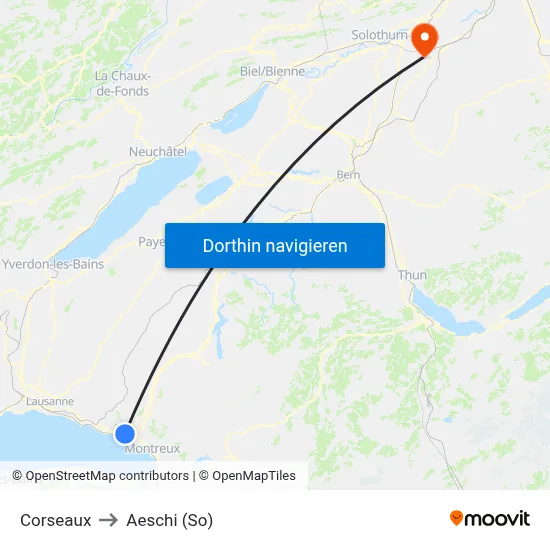 Corseaux to Aeschi (So) map