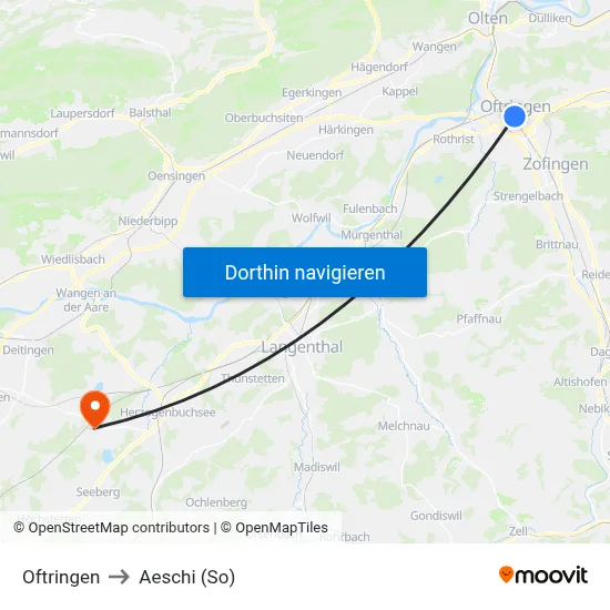 Oftringen to Aeschi (So) map