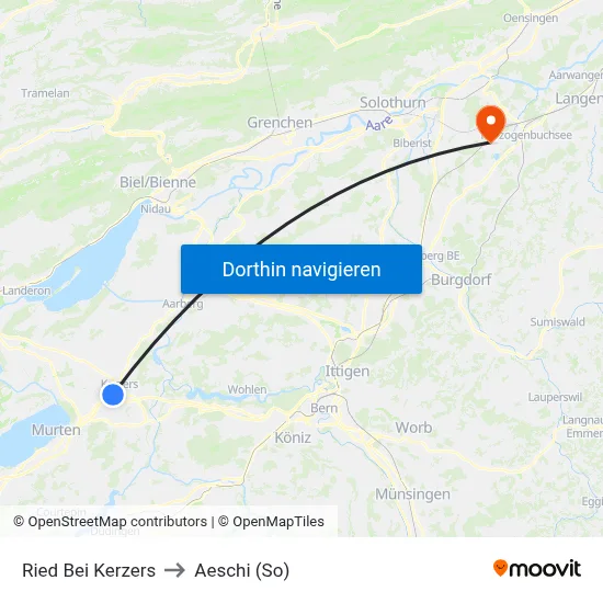 Ried Bei Kerzers to Aeschi (So) map
