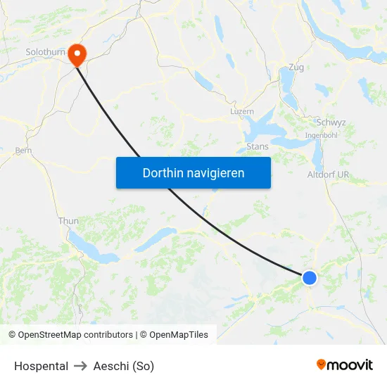 Hospental to Aeschi (So) map