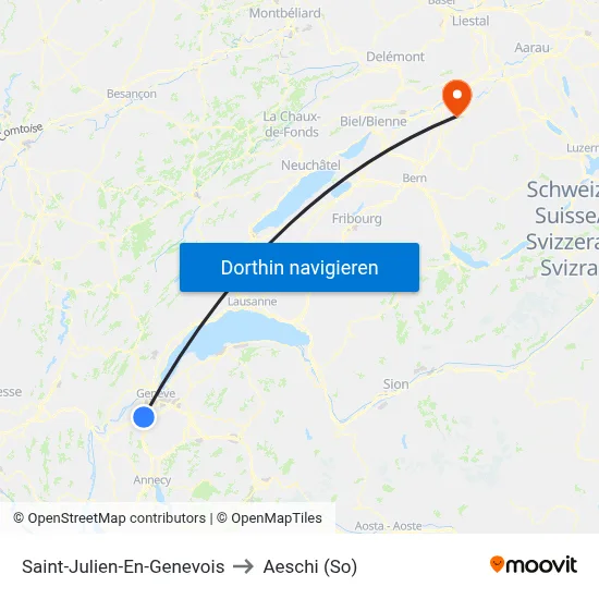 Saint-Julien-En-Genevois to Aeschi (So) map