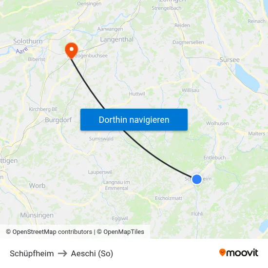 Schüpfheim to Aeschi (So) map