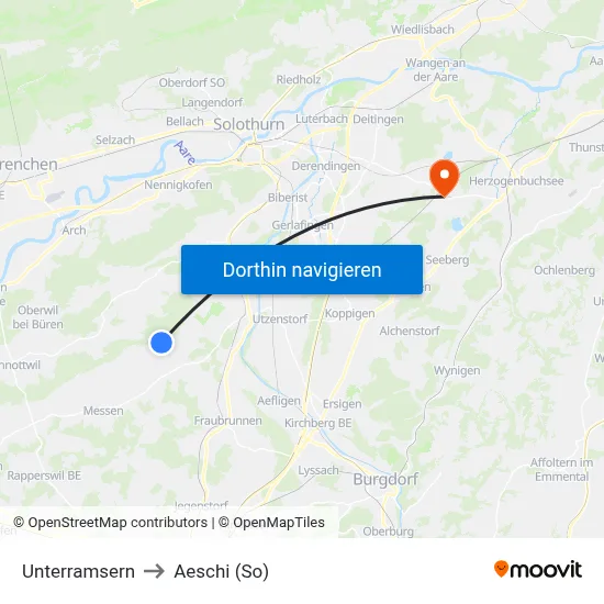 Unterramsern to Aeschi (So) map