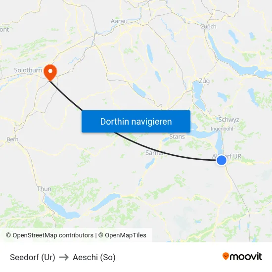 Seedorf (Ur) to Aeschi (So) map