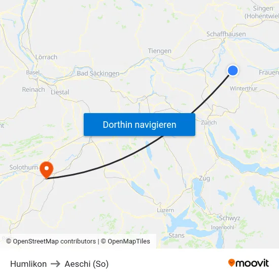 Humlikon to Aeschi (So) map