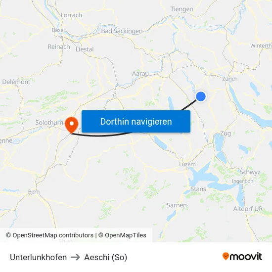 Unterlunkhofen to Aeschi (So) map