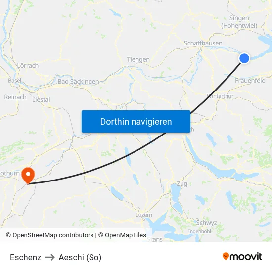 Eschenz to Aeschi (So) map
