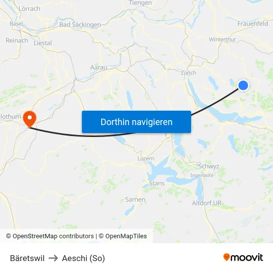 Bäretswil to Aeschi (So) map