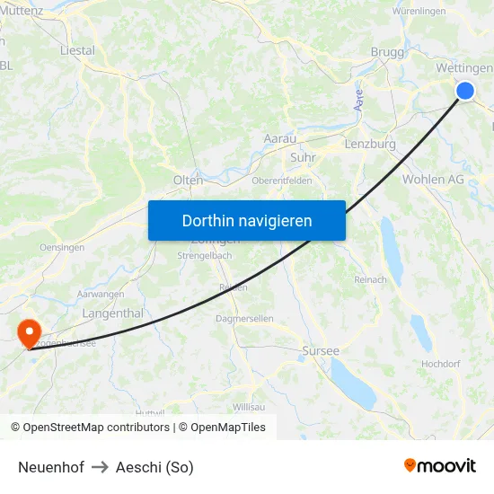 Neuenhof to Aeschi (So) map