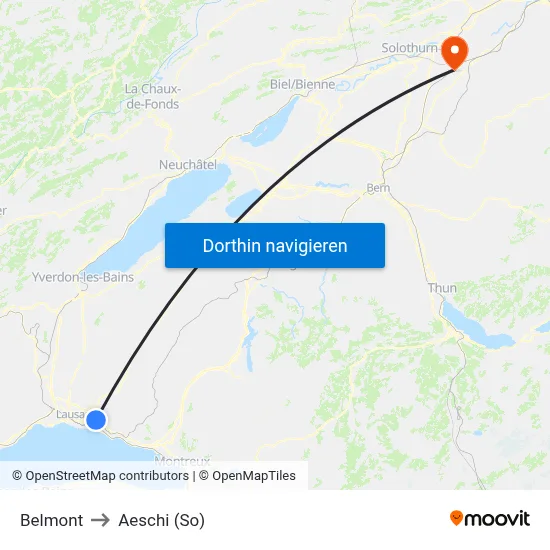 Belmont to Aeschi (So) map