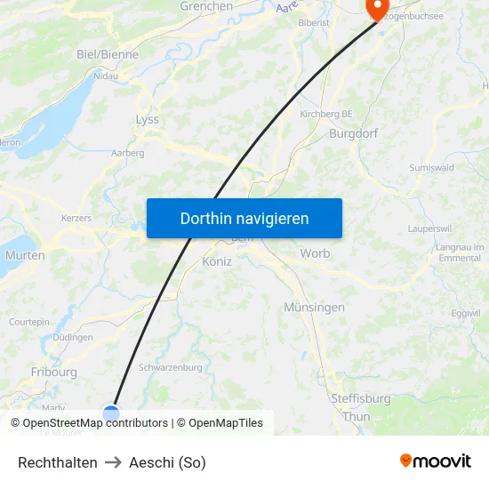 Rechthalten to Aeschi (So) map