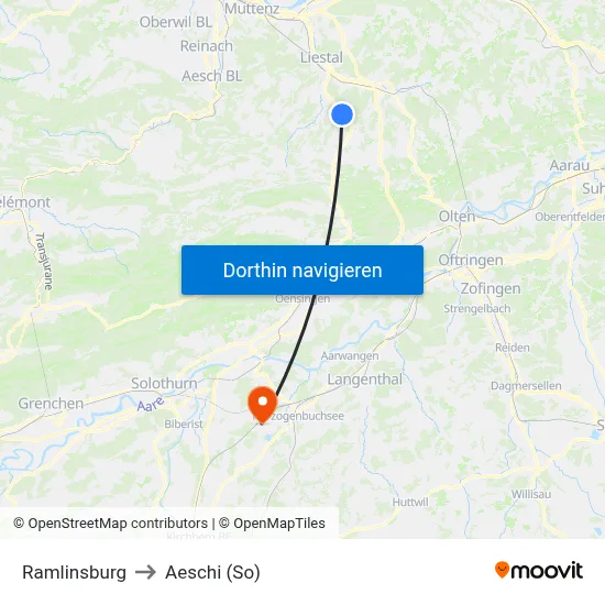 Ramlinsburg to Aeschi (So) map
