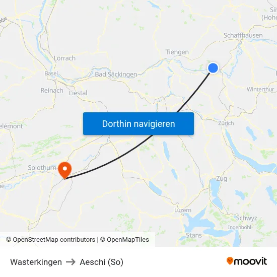 Wasterkingen to Aeschi (So) map