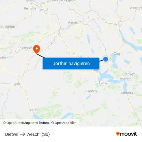 Dietwil to Aeschi (So) map