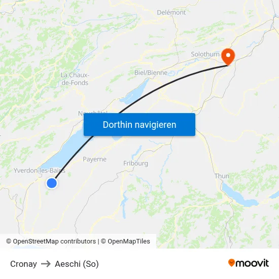 Cronay to Aeschi (So) map