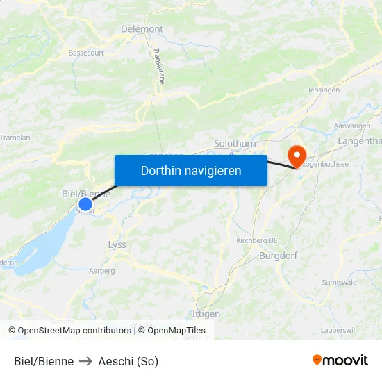 Biel/Bienne to Aeschi (So) map