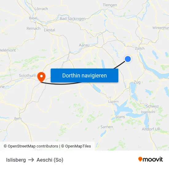 Islisberg to Aeschi (So) map