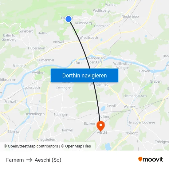Farnern to Aeschi (So) map