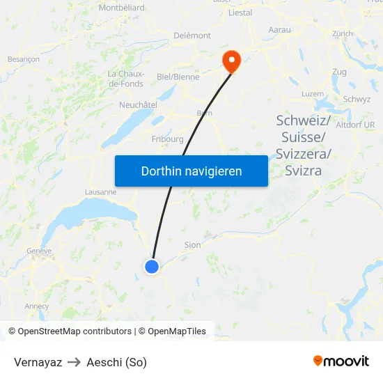 Vernayaz to Aeschi (So) map
