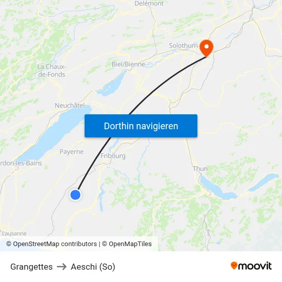 Grangettes to Aeschi (So) map