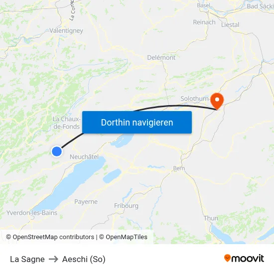 La Sagne to Aeschi (So) map