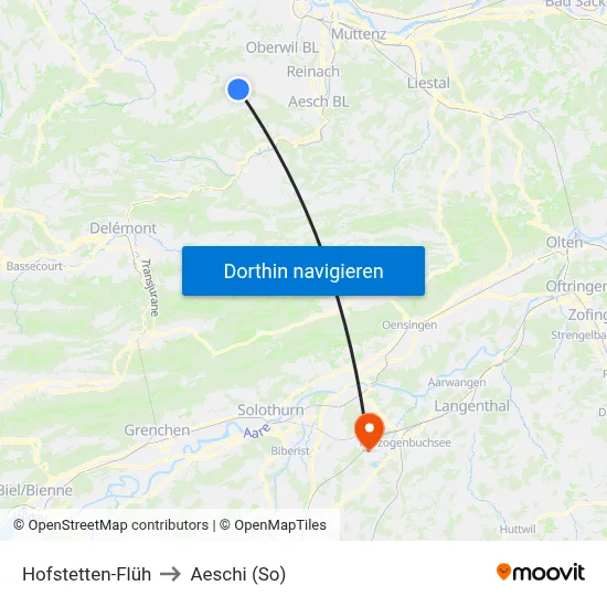 Hofstetten-Flüh to Aeschi (So) map