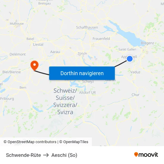 Schwende-Rüte to Aeschi (So) map