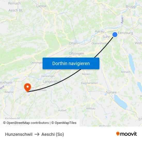 Hunzenschwil to Aeschi (So) map