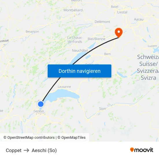 Coppet to Aeschi (So) map