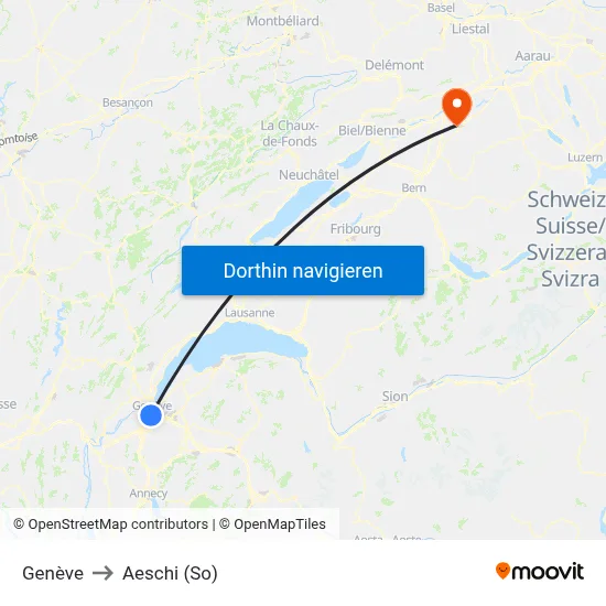 Genève to Aeschi (So) map