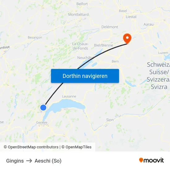 Gingins to Aeschi (So) map