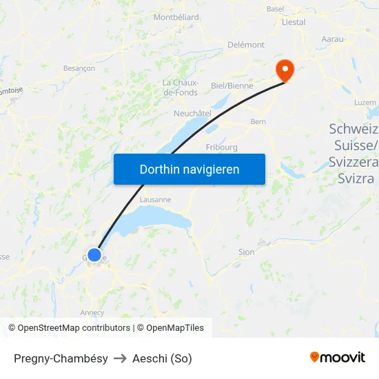 Pregny-Chambésy to Aeschi (So) map