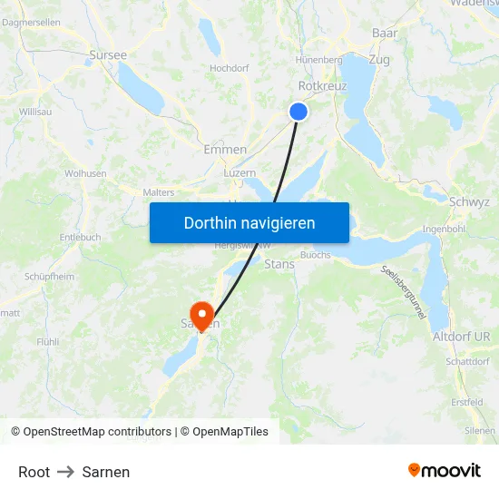 Root to Sarnen map