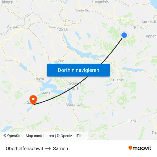 Oberhelfenschwil to Sarnen map